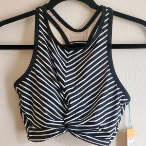 Target Black and White Striped Swim Top